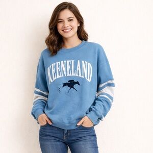 47 Women’s Keeneland Sweatshirt Baby Blue White Size Medium